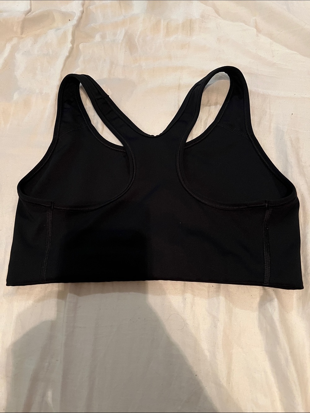 Nike Black Racerback Sports Bra with White Swoosh - Picture 2 of 3